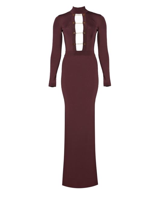 Abito Elisabetta Franchi bordeaux con gemelli gioiello ELISABETTA FRANCHI | AM29S57E2.EA4